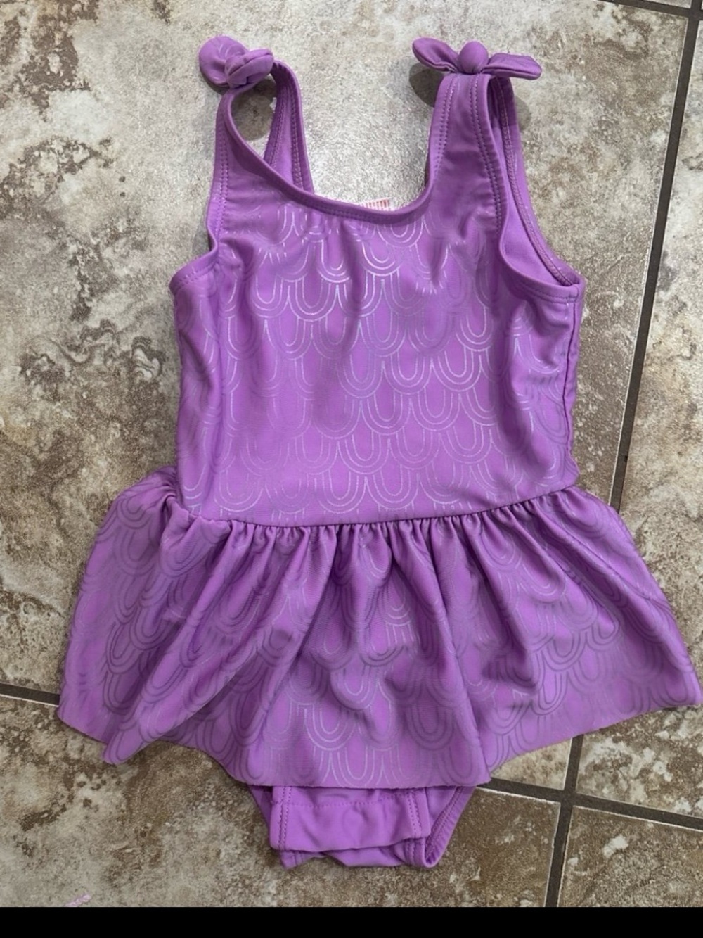 Cat and Jack Purple Mermaid Scales  Toddler Girl Swimsuit 4T